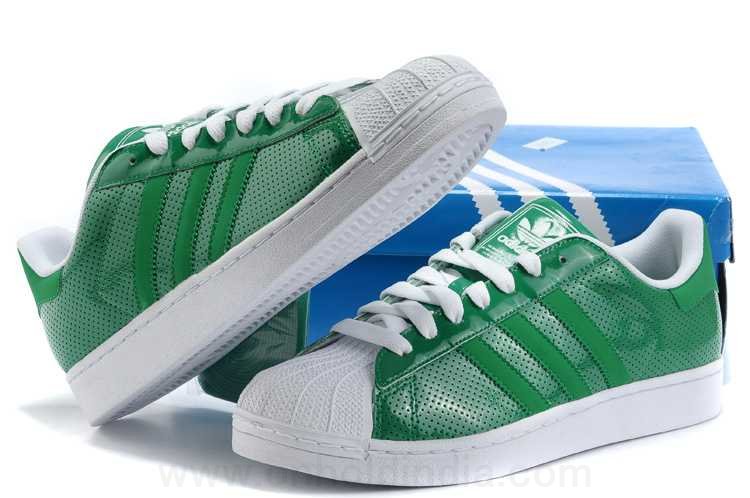 adidas superstar homme blanche et verte